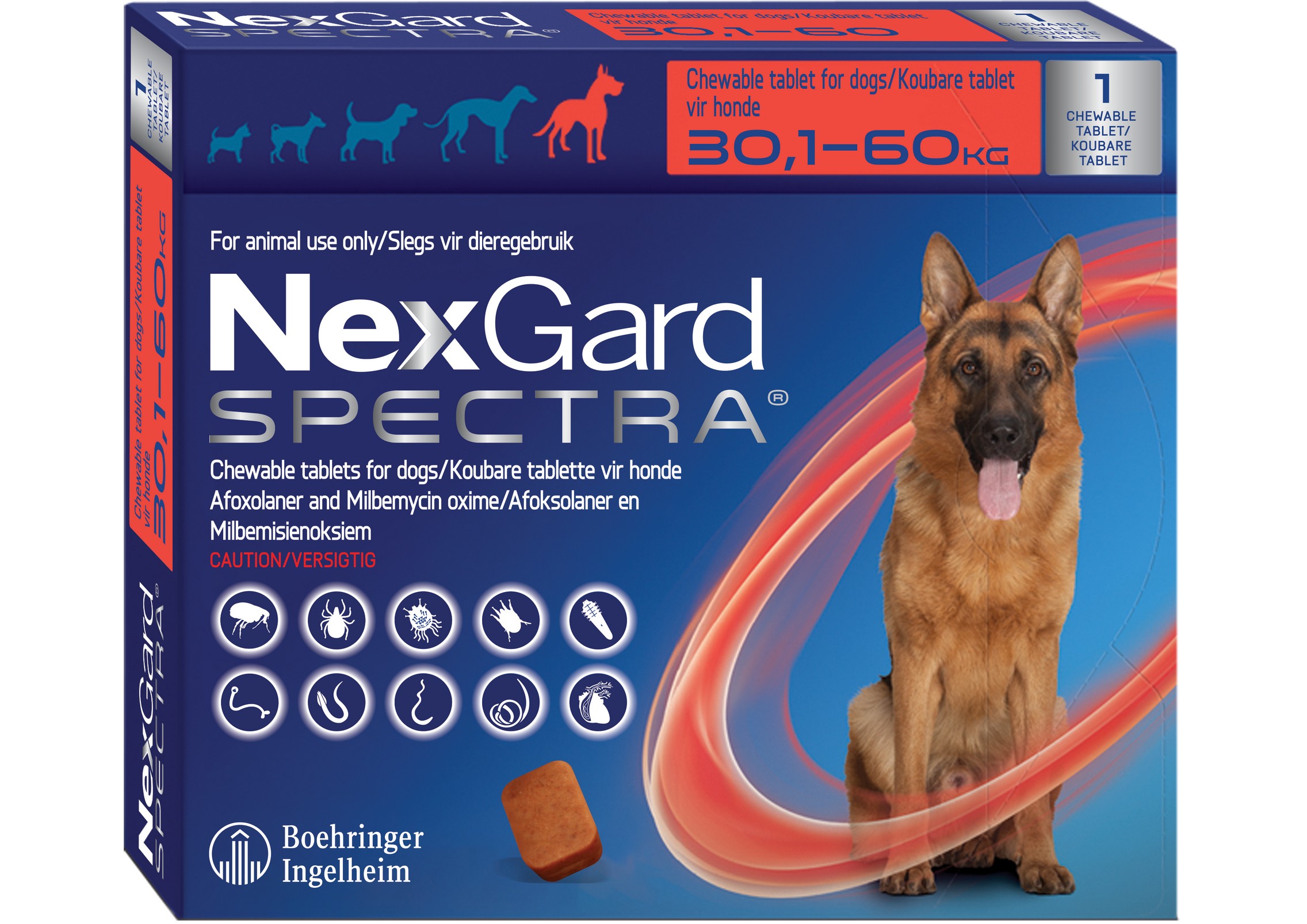 NexGard Spectra Dog XLarge 30.1-60Kg 1`s
